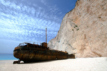 old shipwreck in the sea