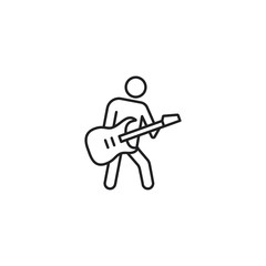 line guitarist black icon on white background
