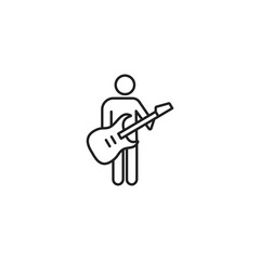 line guitarist black icon on white background