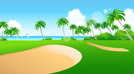 Sand traps on a golf course