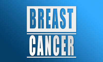 Breast Cancer - neat white text written on blue background