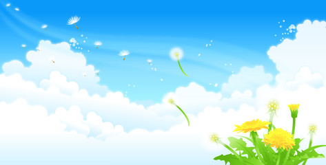 Flowers blowing away in wind