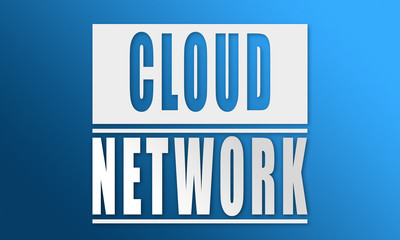 Cloud Network - neat white text written on blue background