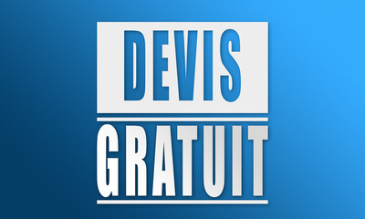 Devis Gratuit - neat white text written on blue background