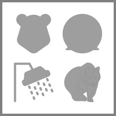 mother vector icons set. bear, shower and museum in this set.