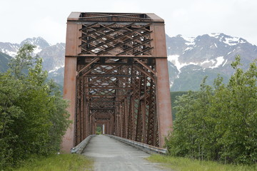 Old railroad bridge in Alaska