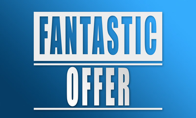 Fantastic Offer - neat white text written on blue background