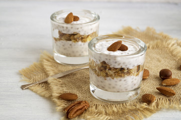 Natural yogurt with Chia seeds and granola.