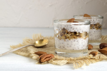 Natural yogurt with Chia seeds and granola.