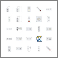 25 call icon. Vector illustration call set. phone call and socket icons for call works