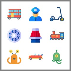 9 vehicle icon. Vector illustration vehicle set. air filter and sport car icons for vehicle works