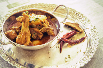 Indian Chicken curry with rice