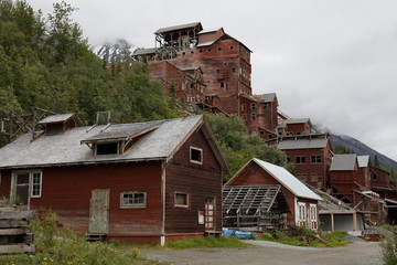 Fototapeta na wymiar Kennecott copper mine outside of Mcarty in Alaska