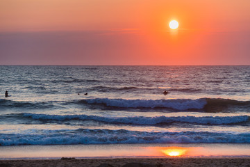 Coucher de soleil sur l'océan