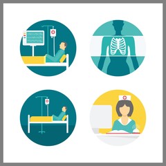 physician icon. nurse and x ray vector icons in physician set. Use this illustration for physician works.