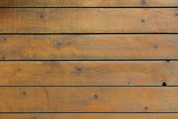 Fototapeta premium Brown wooden background or panel, texture, tinted. Close-up, side view.