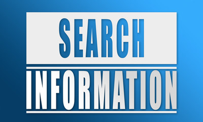 Search Information - neat white text written on blue background