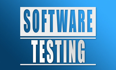 Software Testing - neat white text written on blue background