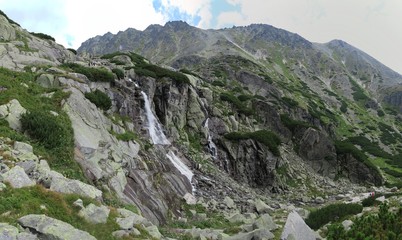 waterfall Skok near Strbske pleso in Tatra mountains in Slovakia