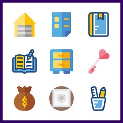 open icons set. nobody, treasure, horizontal and metallic graphic works