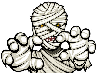 Vector illustration of a cartoon mummy.