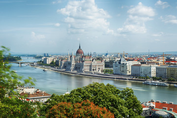Fototapeta na wymiar Aerial view of Parlament in Budapest