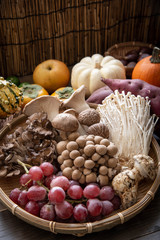 assorted japanese autumn food
