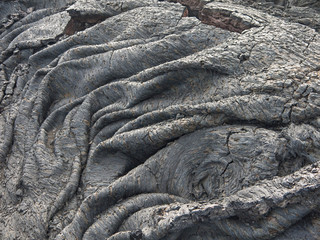  basalt lava of volcano Tolbachik folded like cloth, abstract background