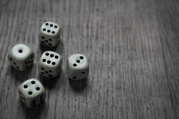 game dice on table