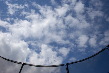 Sky above a trampoline