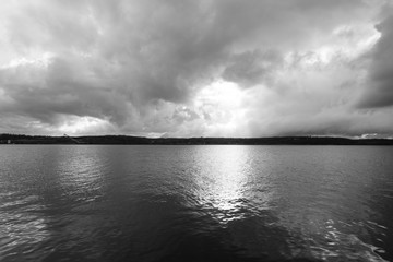 Black and White Mississippi on a Cloudy Spring Day