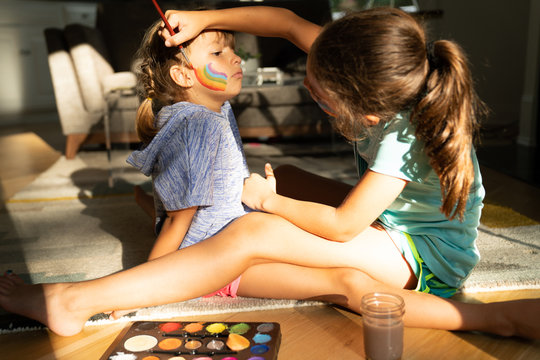 Girls with face paint