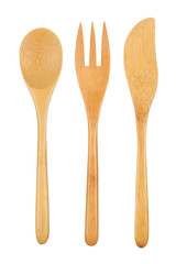 Bamboo fork, knife and spoon