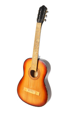 Classic acoustic guitar on white