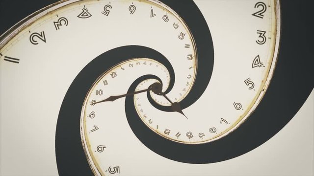 Rotating spiral of clock from numbers abstract seamless animation