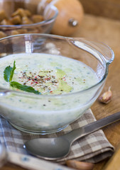 Traditional bulgarian Tarator soup