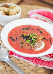 Traditional spanish tomato cream soup
