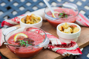 Traditional spanish tomato cream soup