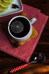 Obraz na płótnie Canvas Cup of tea with lemon