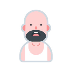 Avatar adult beard flat illustration