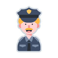 Avatar policeman flat illustration