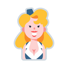 Avatar Sexy Air Hostess flat illustration