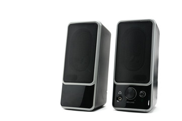 Speakers system on isolated background.Multimedia sound system