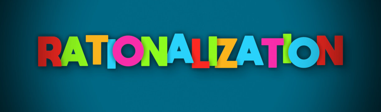 Rationalization - Overlapping Multicolor Letters Written On Blue Background