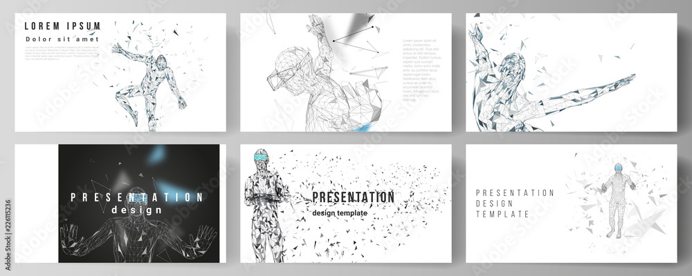 Poster the minimalistic abstract vector illustration of the editable layout of the presentation slides desi
