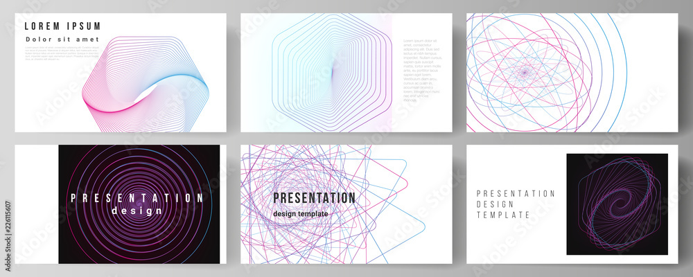 Poster vector illustration of the editable layout of the presentation slides design business templates. ran