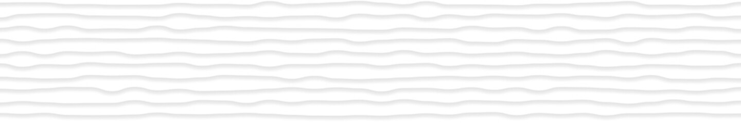 Obraz premium Abstract horizontal banner of wavy lines with shadows in white and gray colors