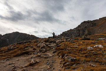 Hiker On the Way to Gray's Peak Colorado