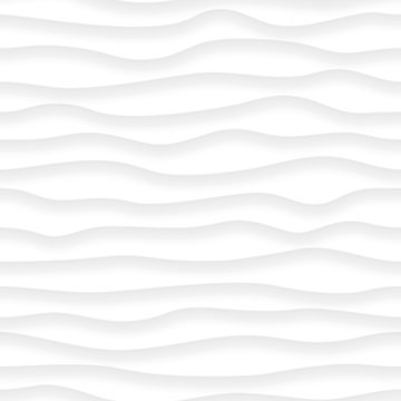 Abstract seamless pattern of wavy lines with shadows in white and gray colors © Aleksei Solovev