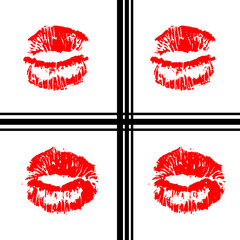 Open mouth woman lips tongue pop art style